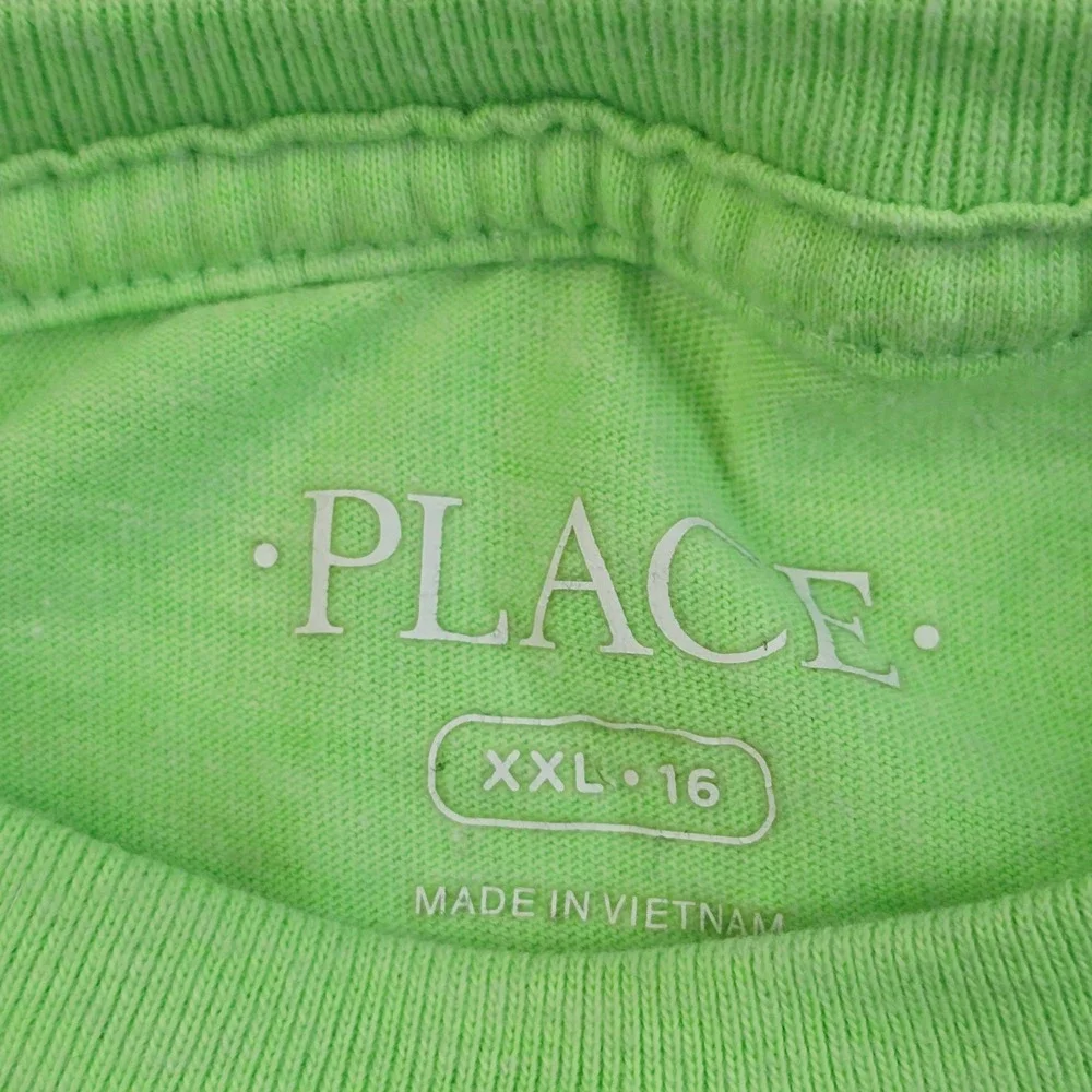 The Children's Place Kids XXL 16 Neon Green Jawsome Shark Graphic T-Shirt B39